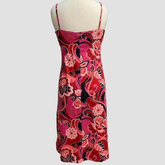 Sense Vintage Size M Dress Spaghetti Strap Wrap Mod Floral Barbie Y2K  Stretch - Picture 3 of 6